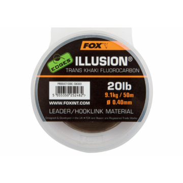 Fox Előtét Zsinór Edges Illusion Flurocarbon Leader Trans Khaki (50m/0,40mm/20Lbs/9,09kg)