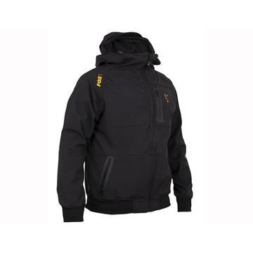 FOX Collection Black & Orange Shell Hoodie Softshell Kabát