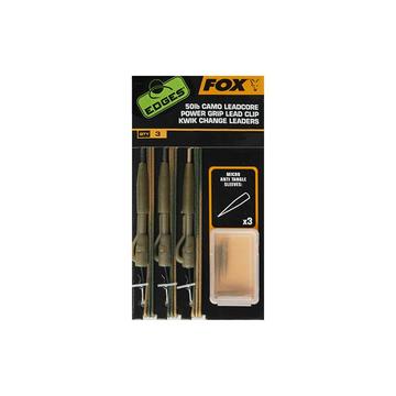FOX Edges Camo Leadcore Power Grip Lead Clip Kwik Change Leaders Előkötött Leadcore (3db)