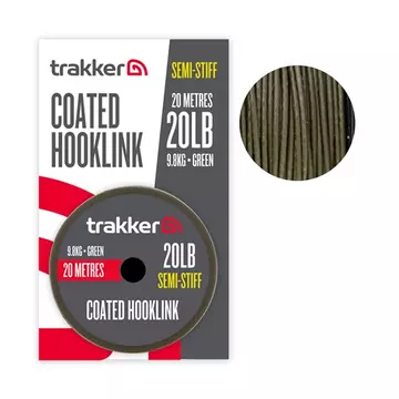 Trakker Semi-Stiff Coated Hooklink (20lb 9,8kg 20m) - Lágy, bevonatos, fonott előkezsinór
