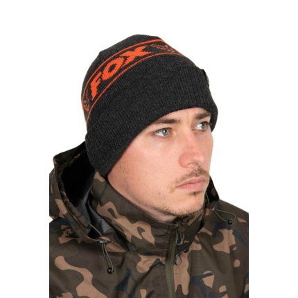 Fox Sapka Collection Beanie Hat - Black & Orange